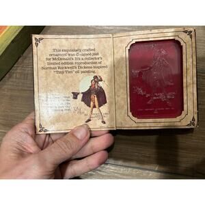 Vintage 1979 McDonalds Tiny Tim Clear Acrylic Christmas Ornament 2.25x3.25in